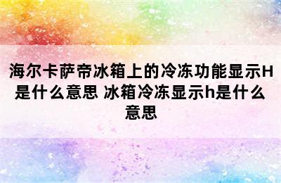 海尔卡萨帝冰箱上的冷冻功能显示H是什么意思 冰箱冷冻显示h是什么意思